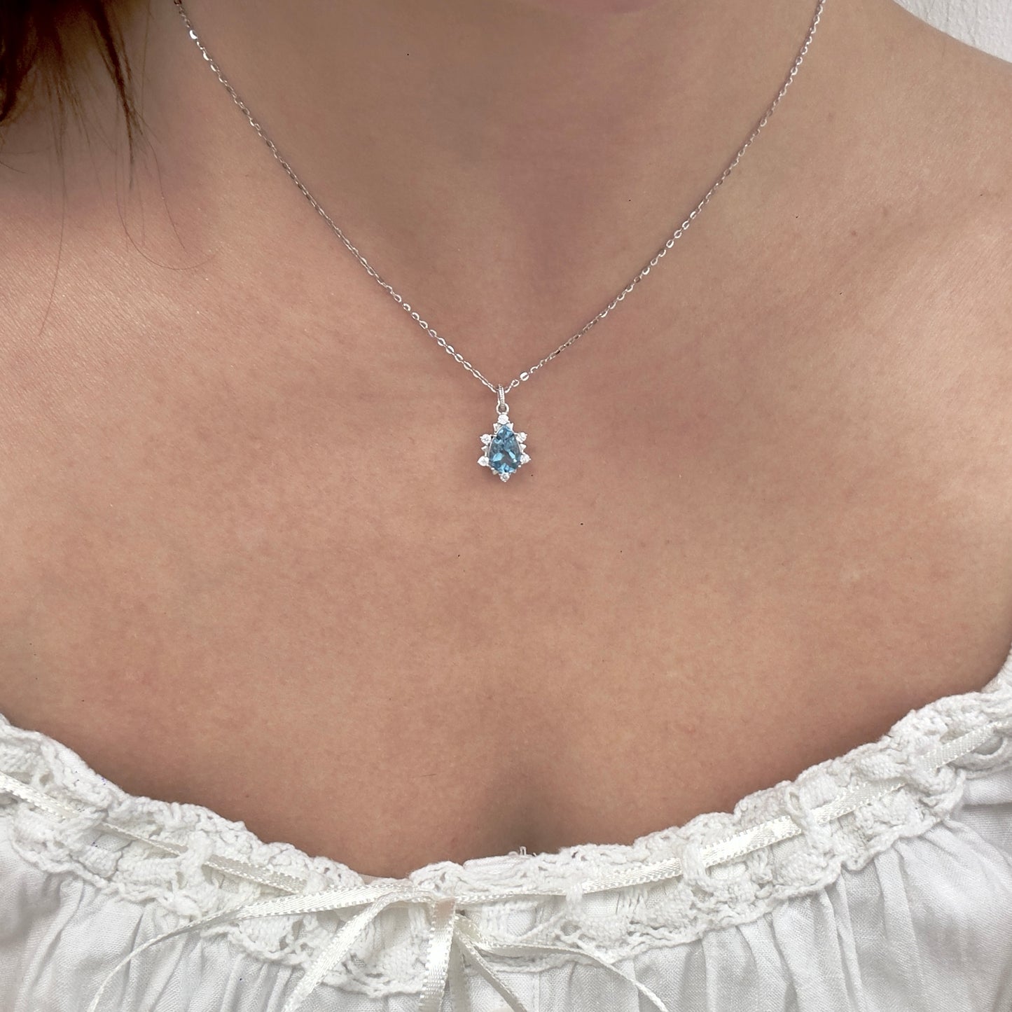 Blue Whisper Topaz Necklace