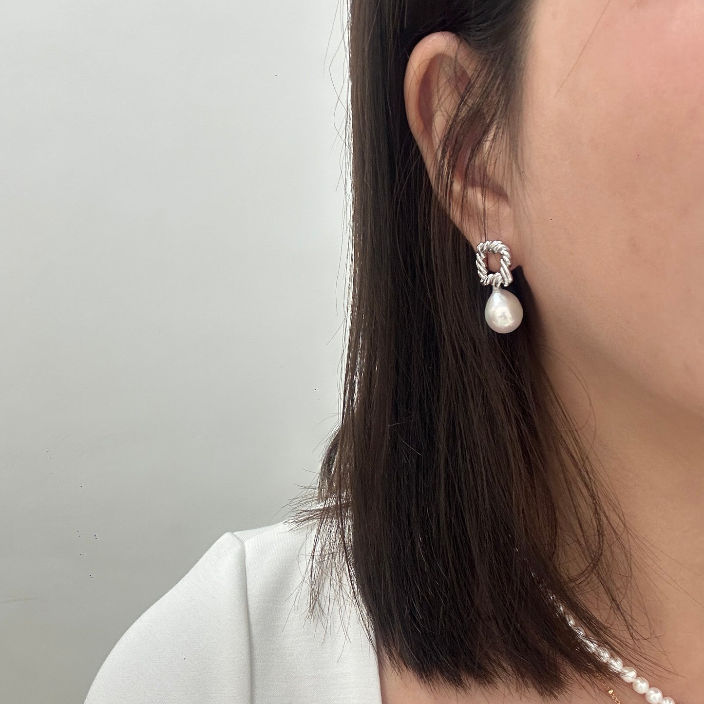 Square Pearl Earring