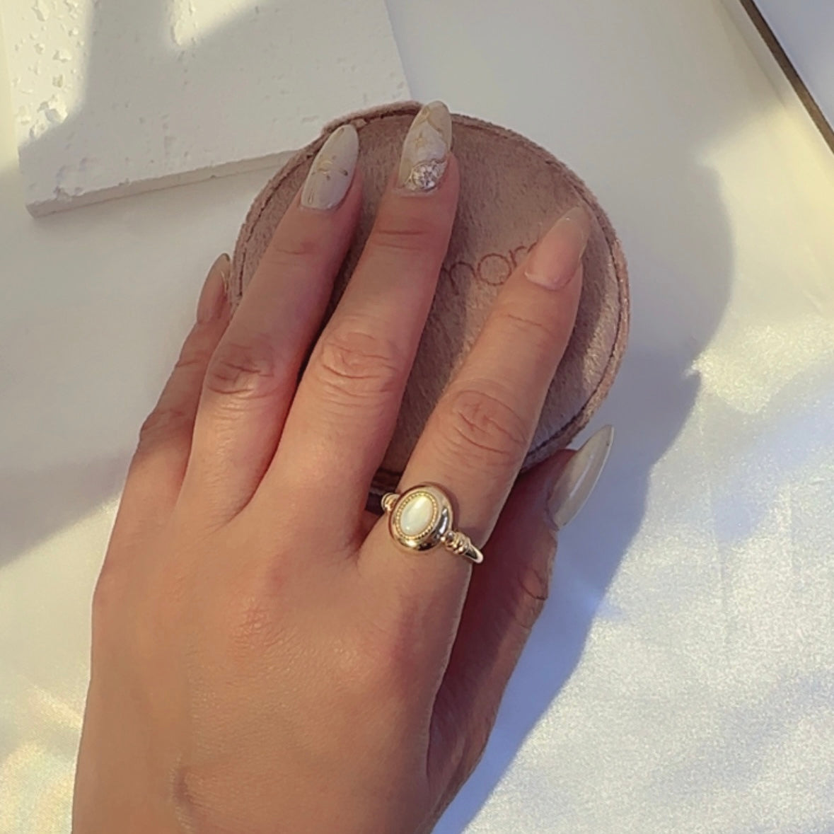 Mother of Pearl Silver Ring