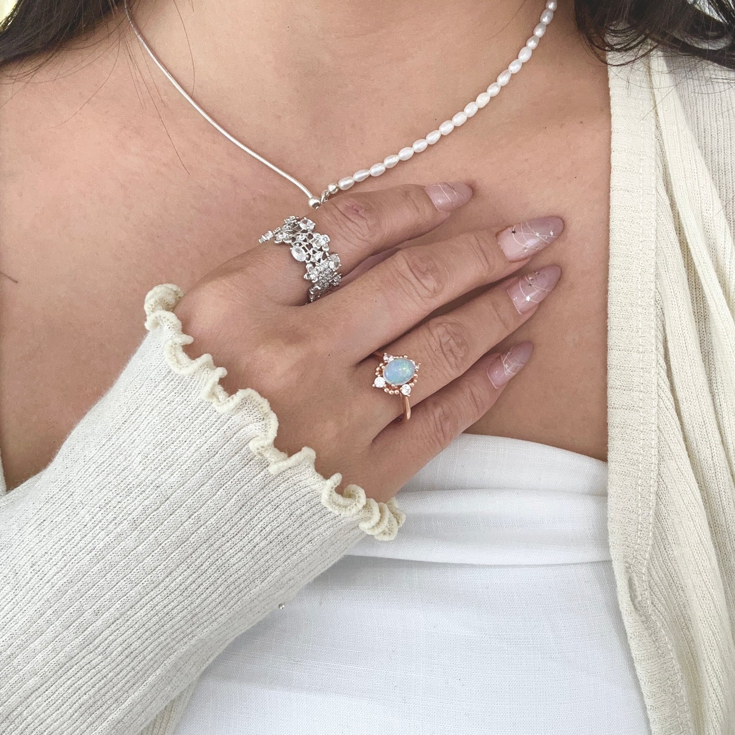 Opal Halo Ring