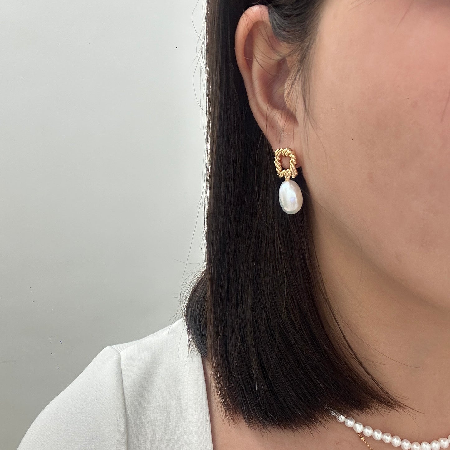 Square Pearl Earring