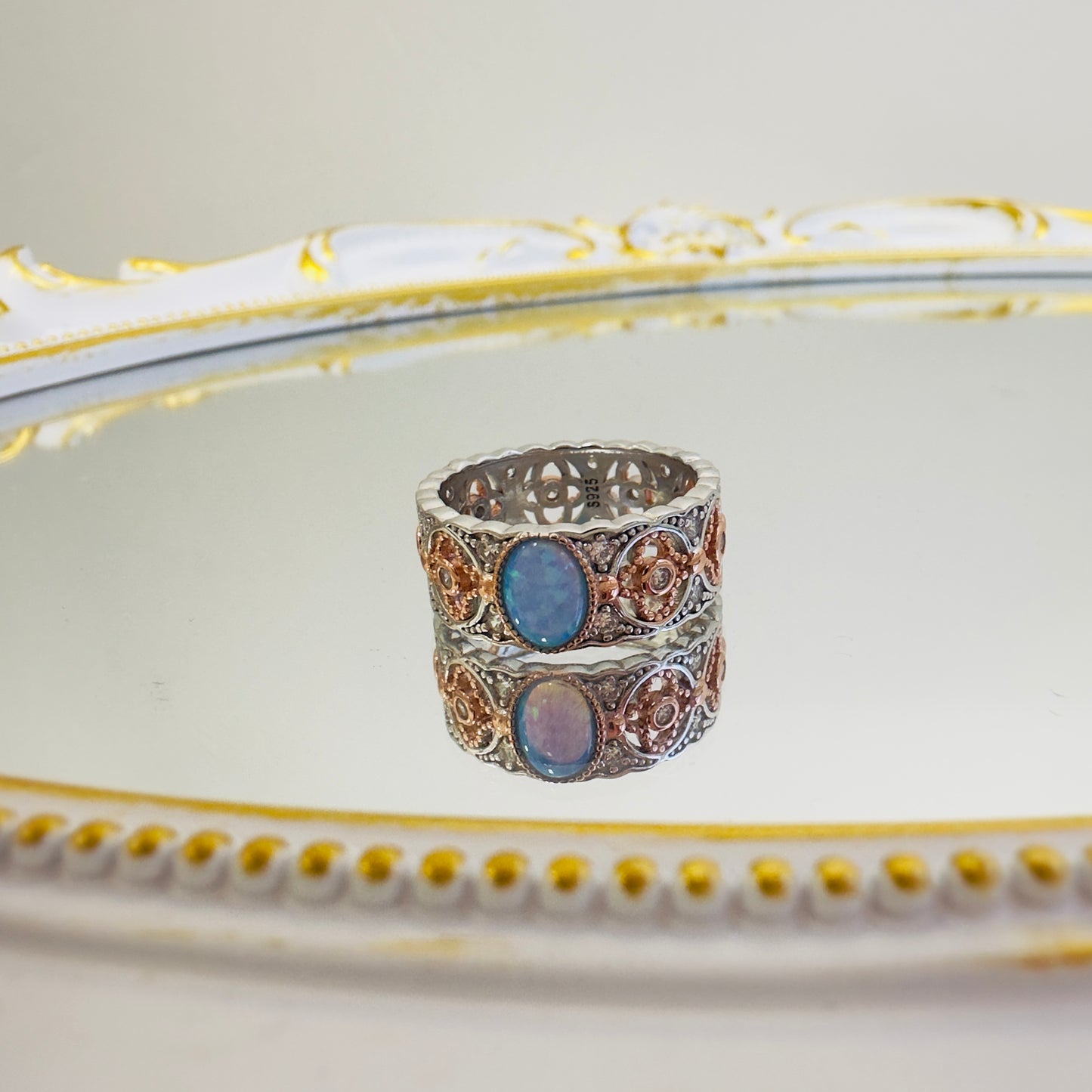 Opal Whispers Silver Ring