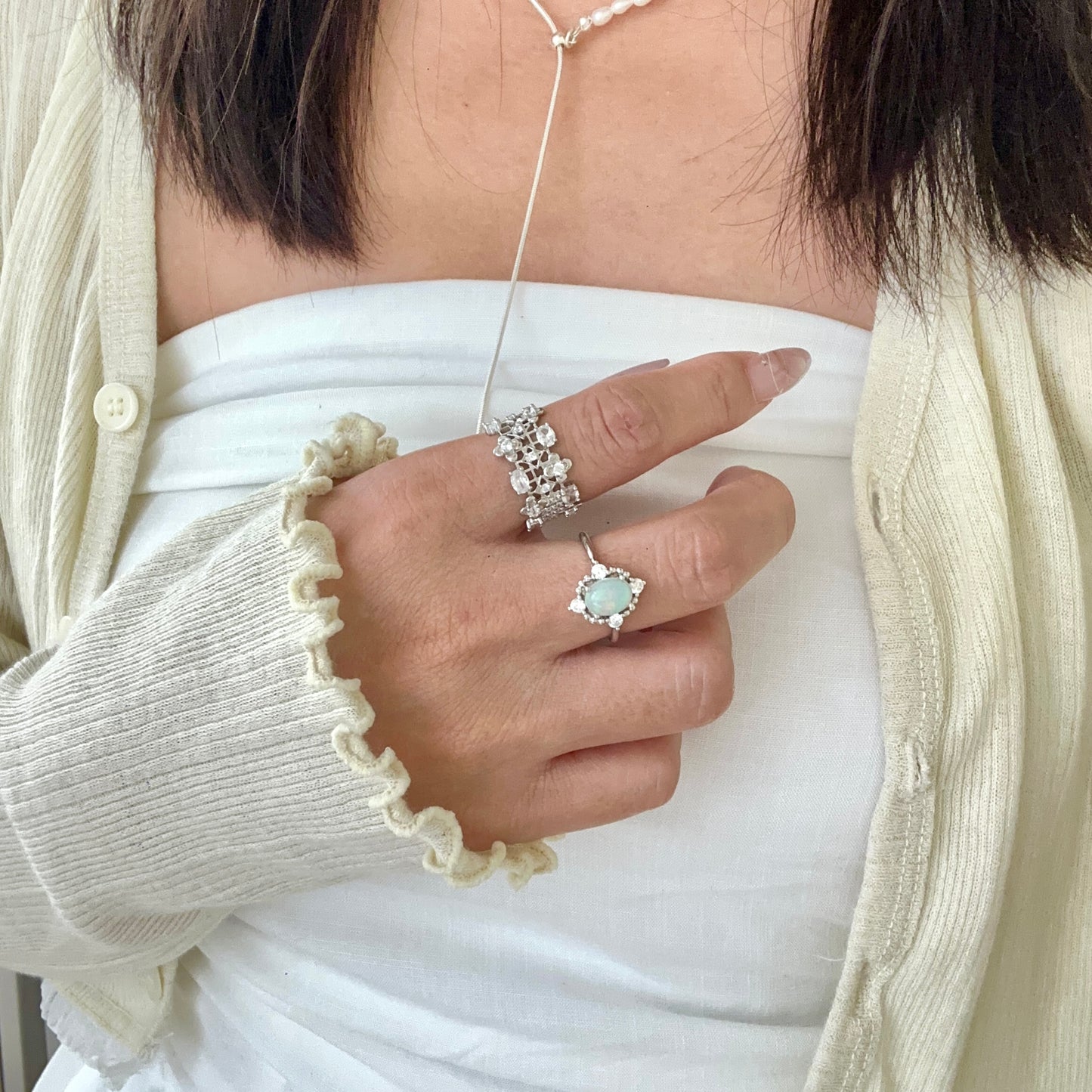 Opal Halo Ring