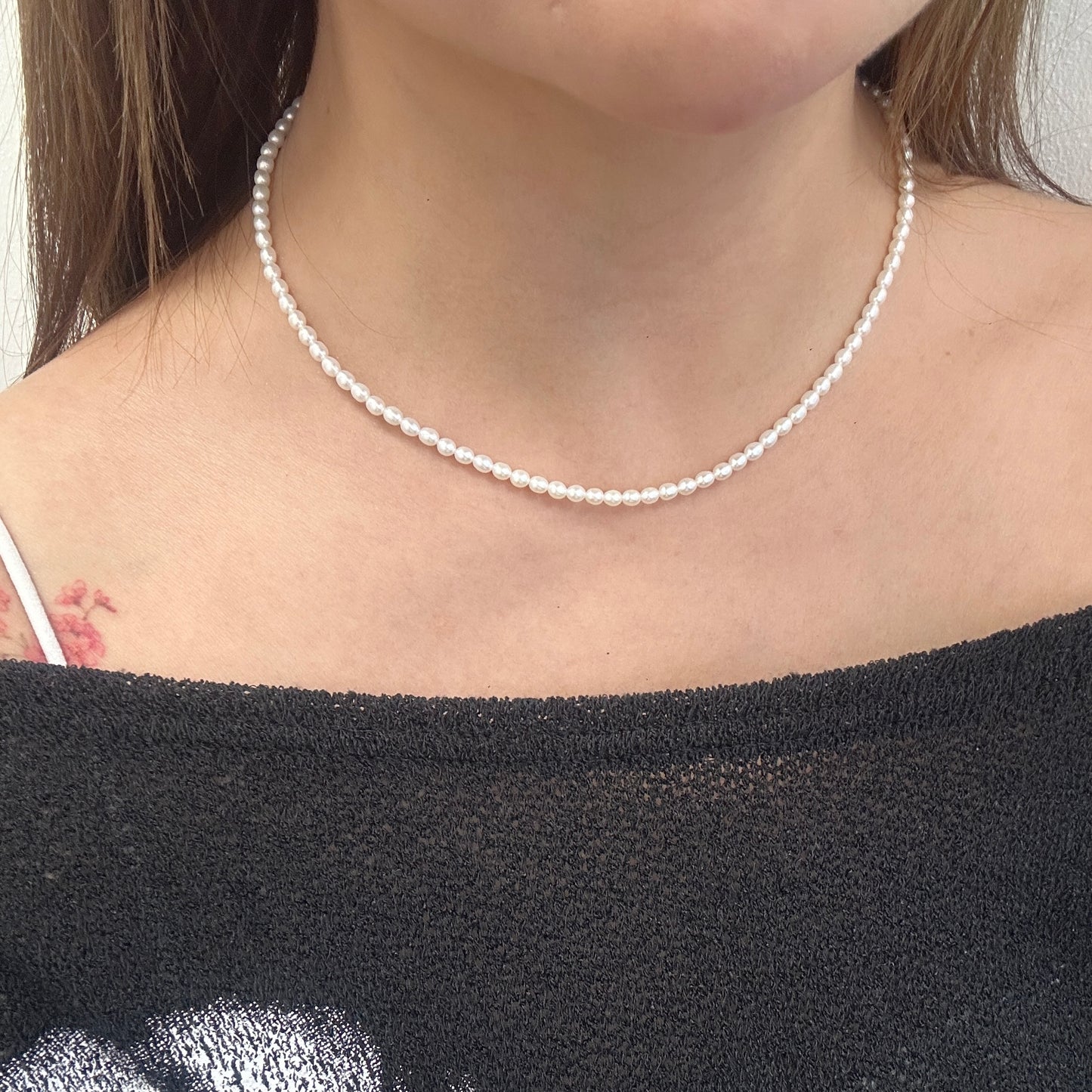 Natural Rice Shape Pearl Necklace