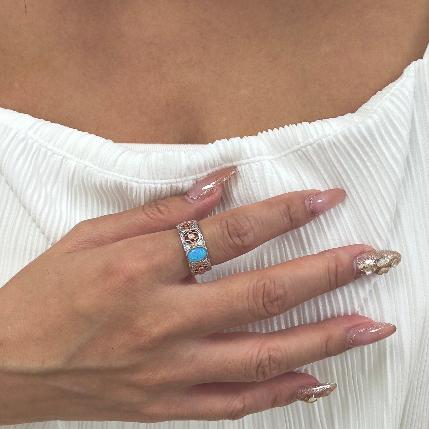 Opal Whispers Silver Ring