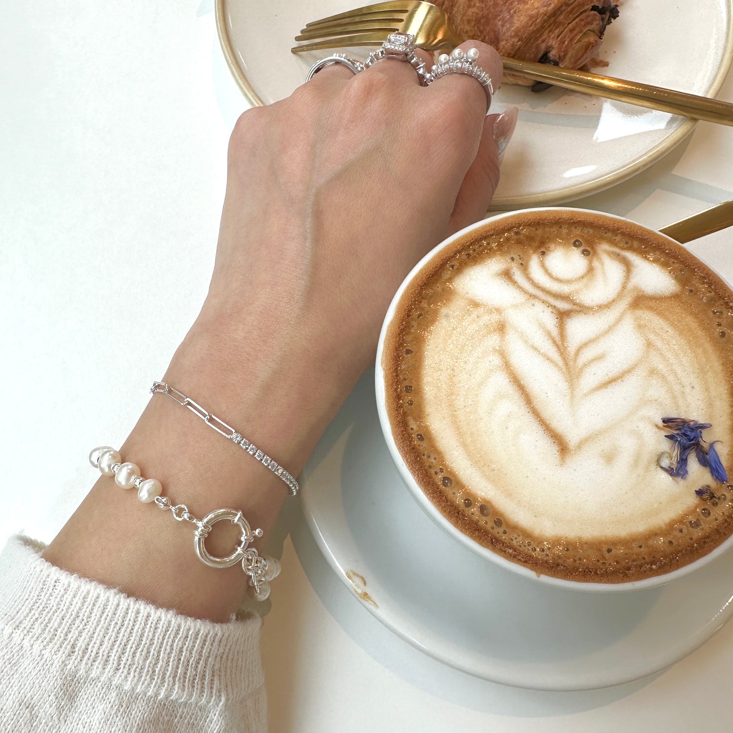 Two Tone Tennis Bracelet