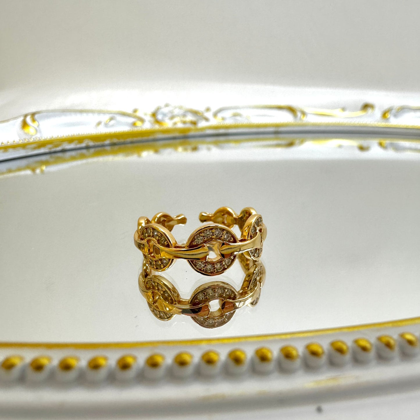Horsebit Silver Ring