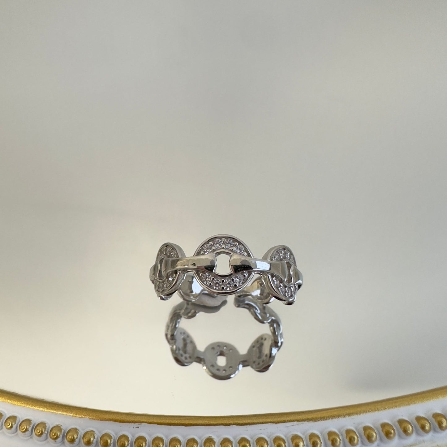 Horsebit Silver Ring