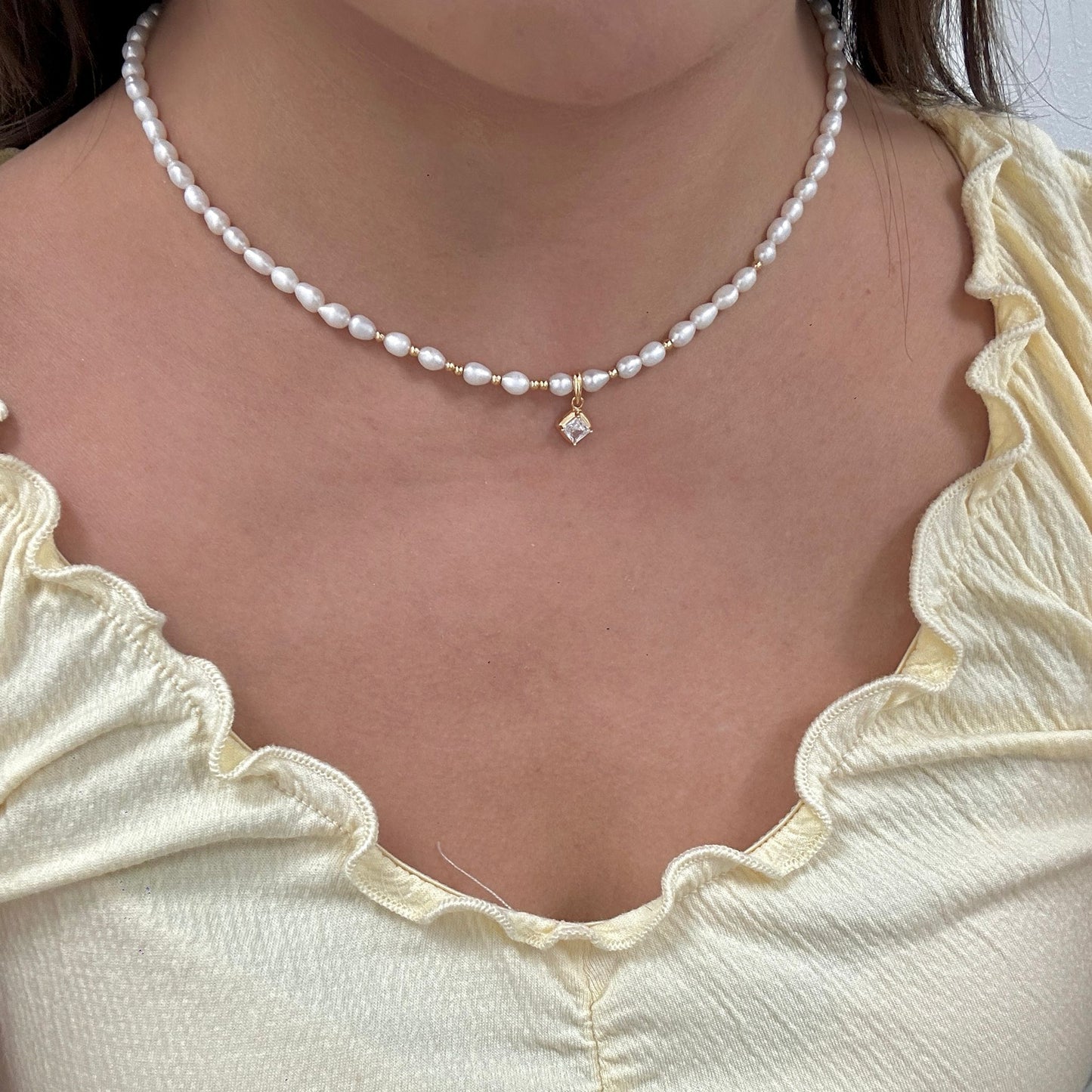 Gilded Grace Pearl Necklace
