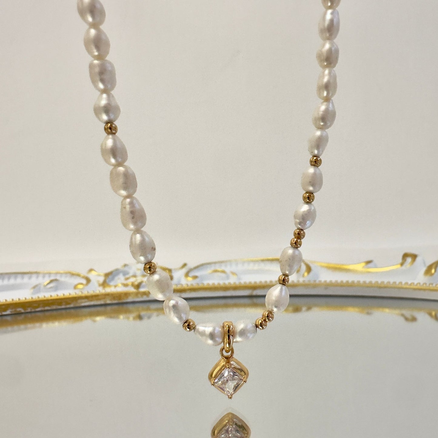 Gilded Grace Pearl Necklace