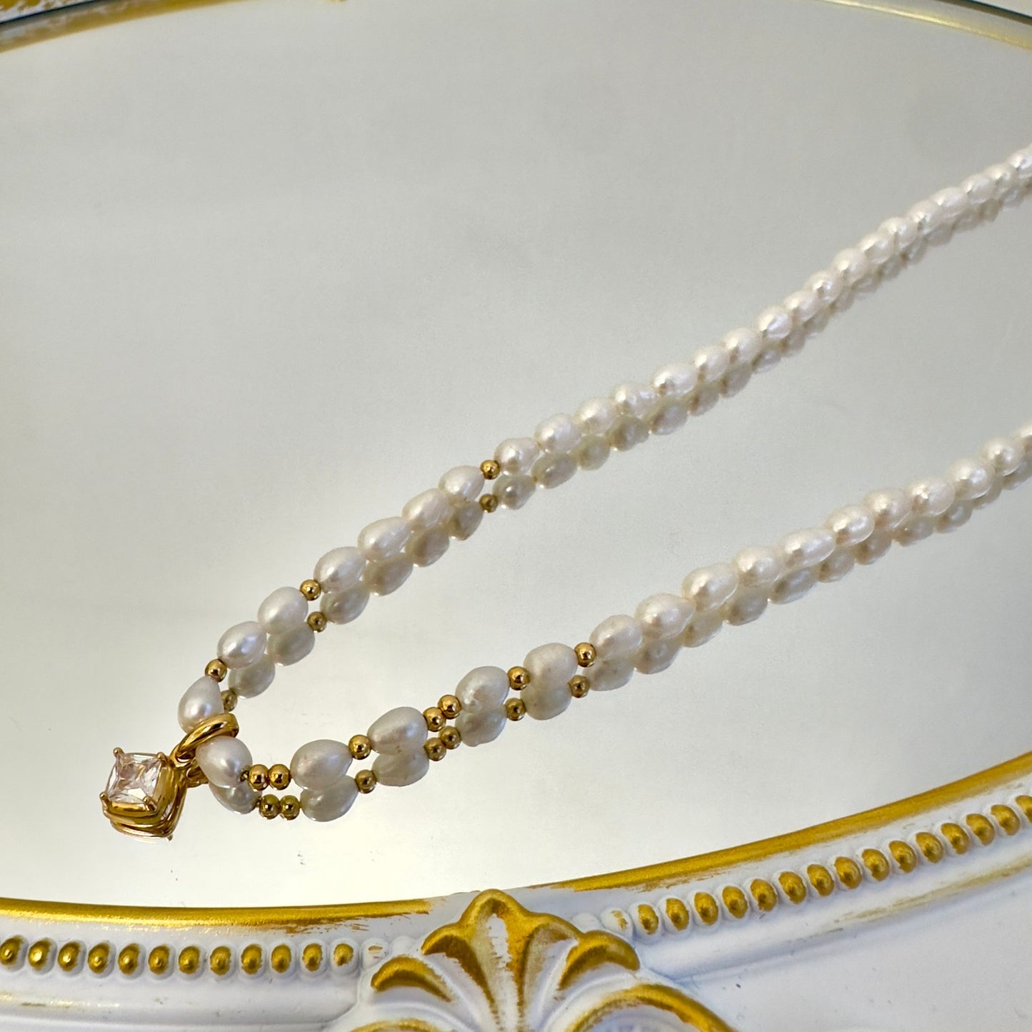 Gilded Grace Pearl Necklace