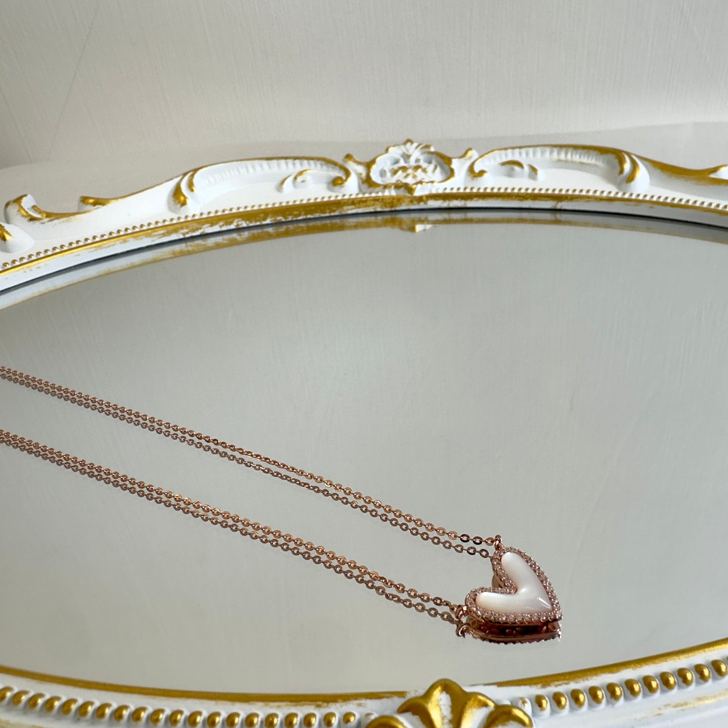 Blushing Heart Pearl Necklace
