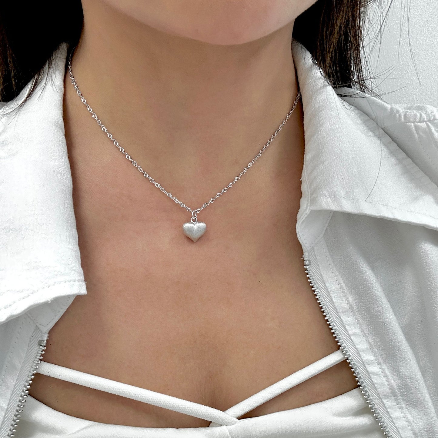 Frosted Love Puff Necklace