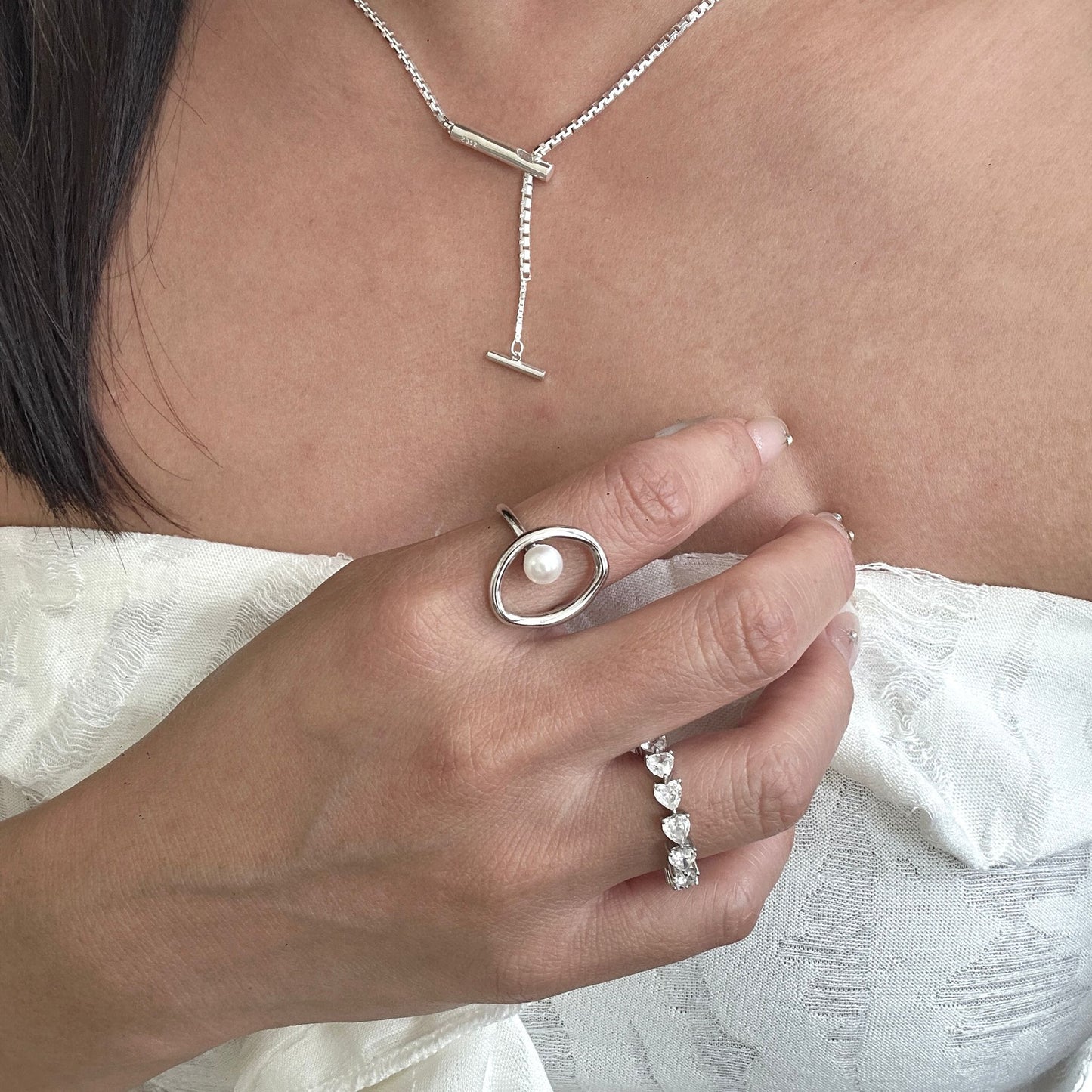 Orbit Pearl Ring