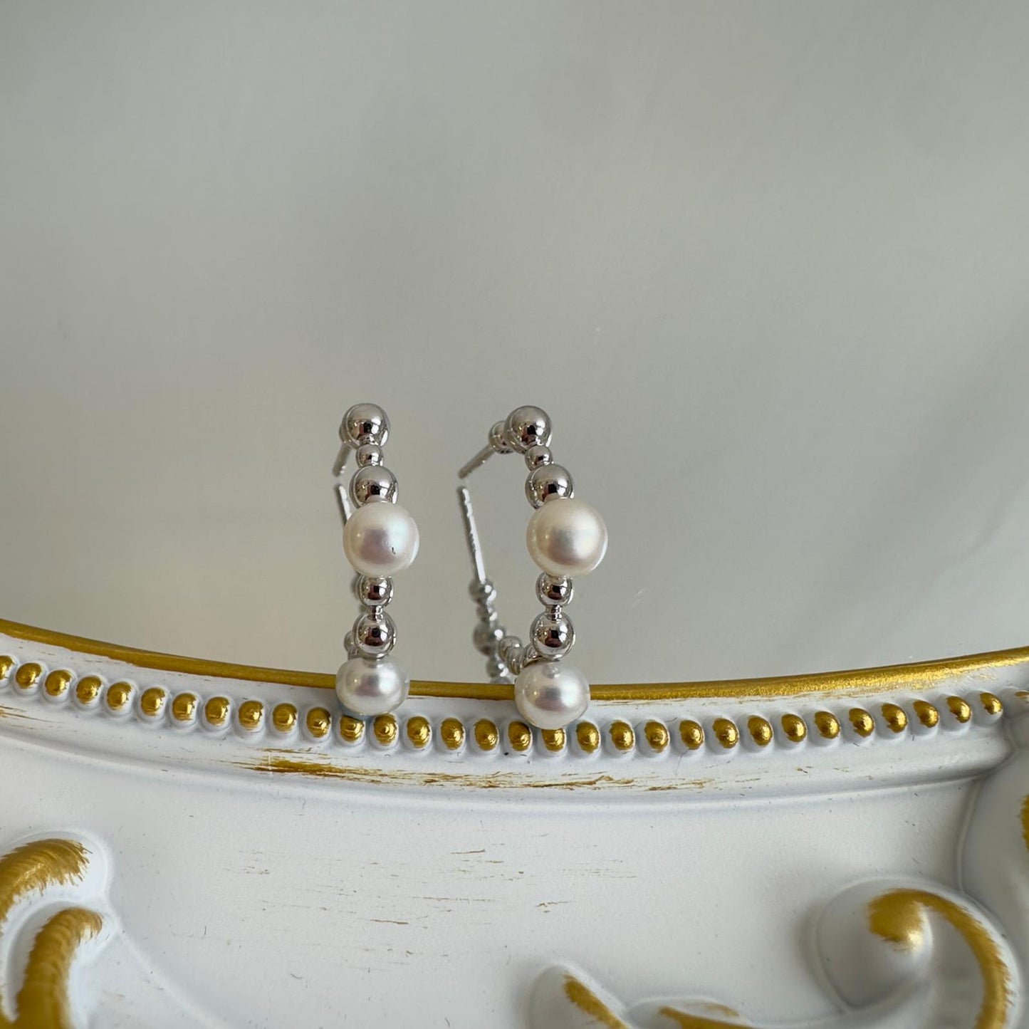 Aurora Beaded Pearl Hoops