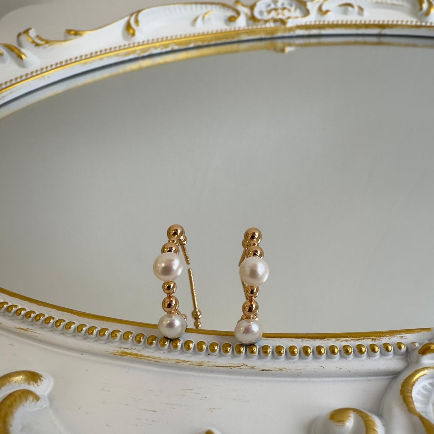 Aurora Beaded Pearl Hoops