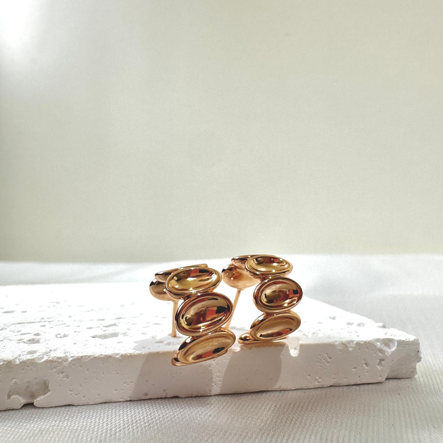 Sculpted Oval Hoop Earring