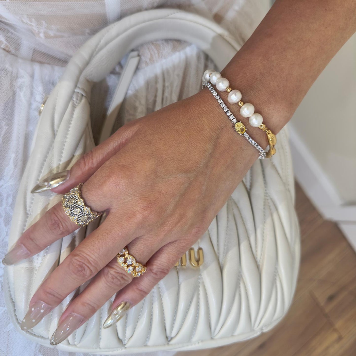 Cluster Sparkle Adjustable Ring