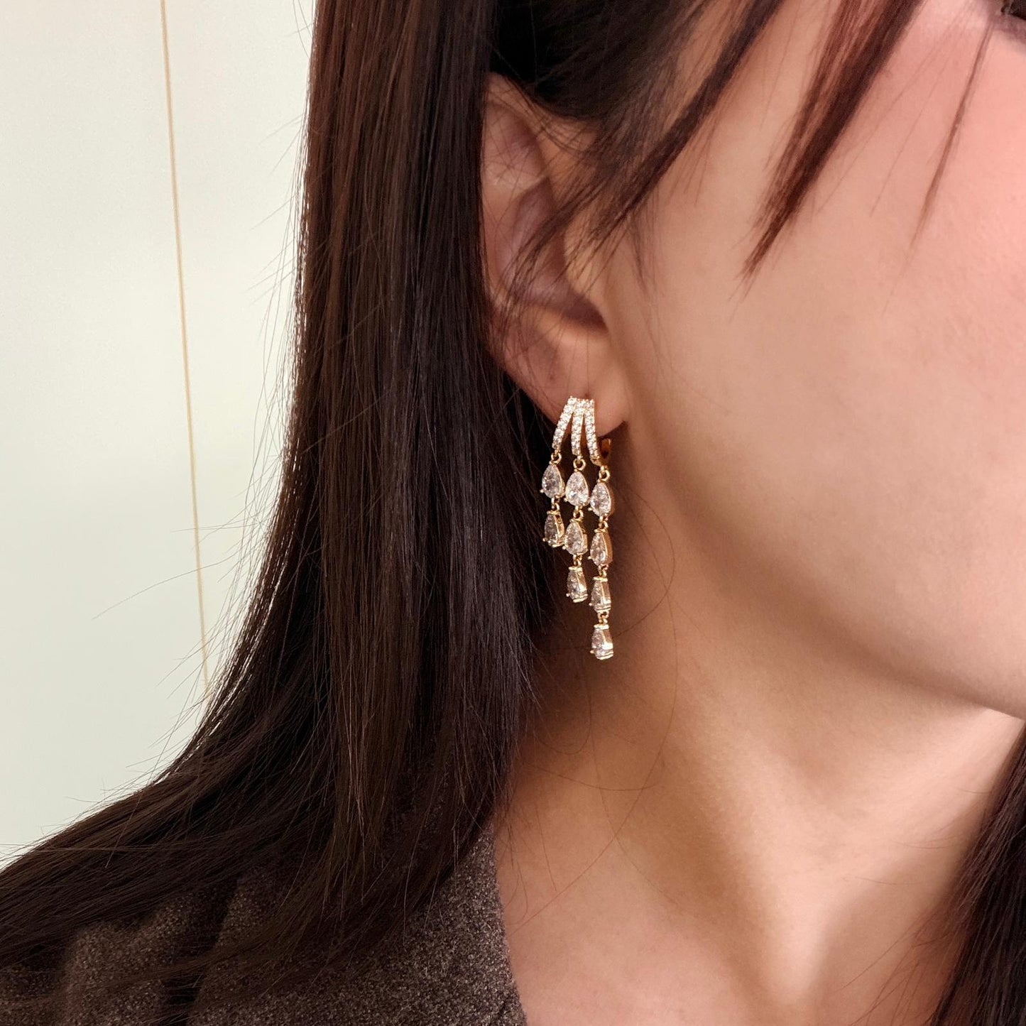 Crystal Waterfall Drop Earring