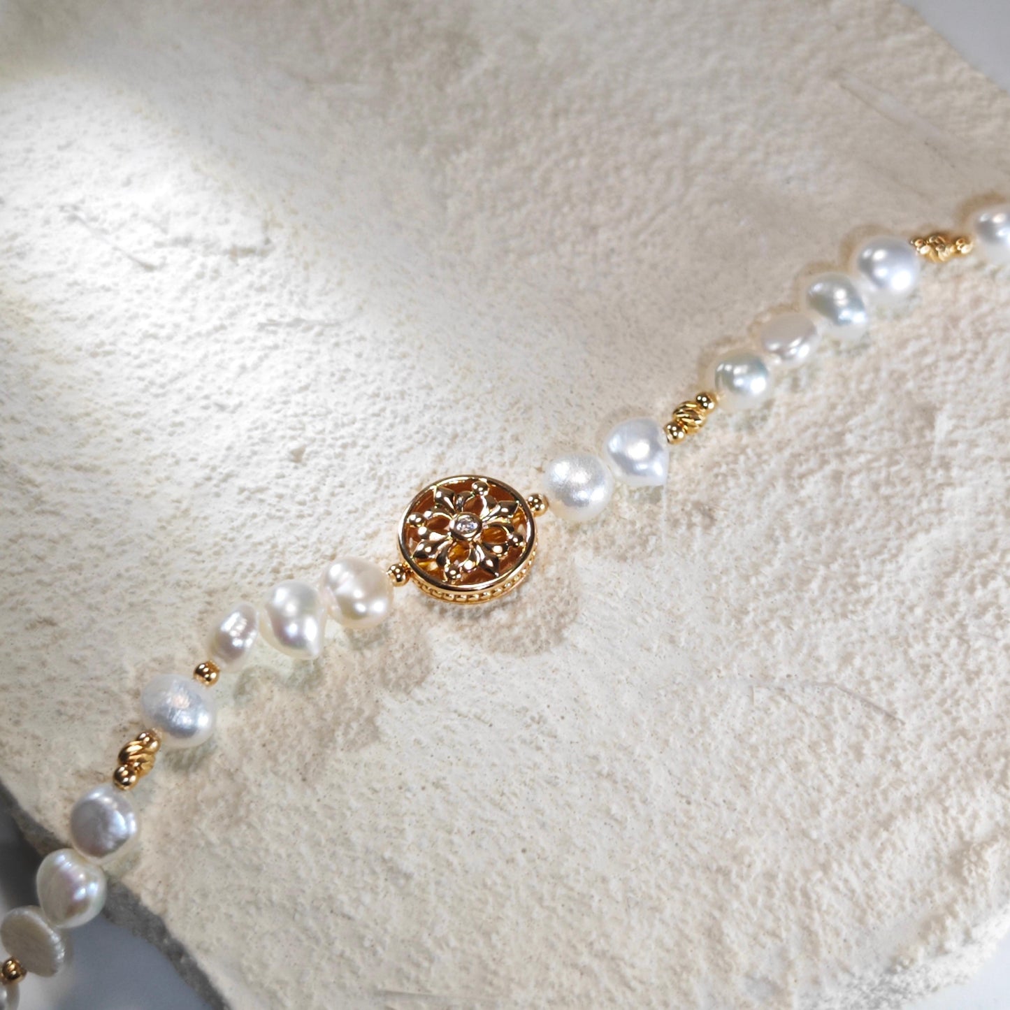 Vintage Floral Freshwater Pearl Bracelet