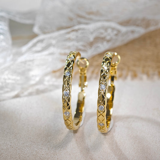 Celeste Quilted Hoop Earrings