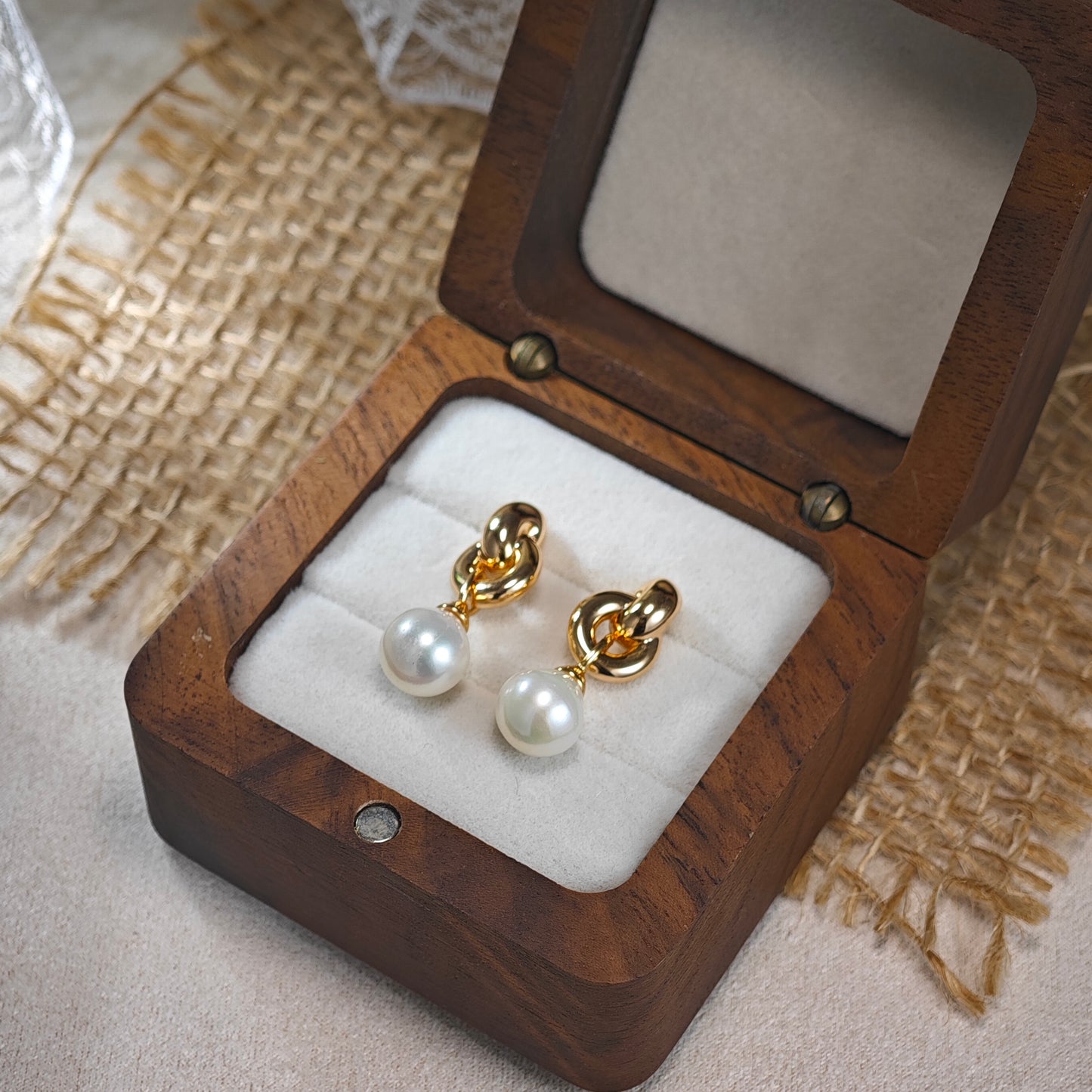 Eternal Pearl Knot Earrings