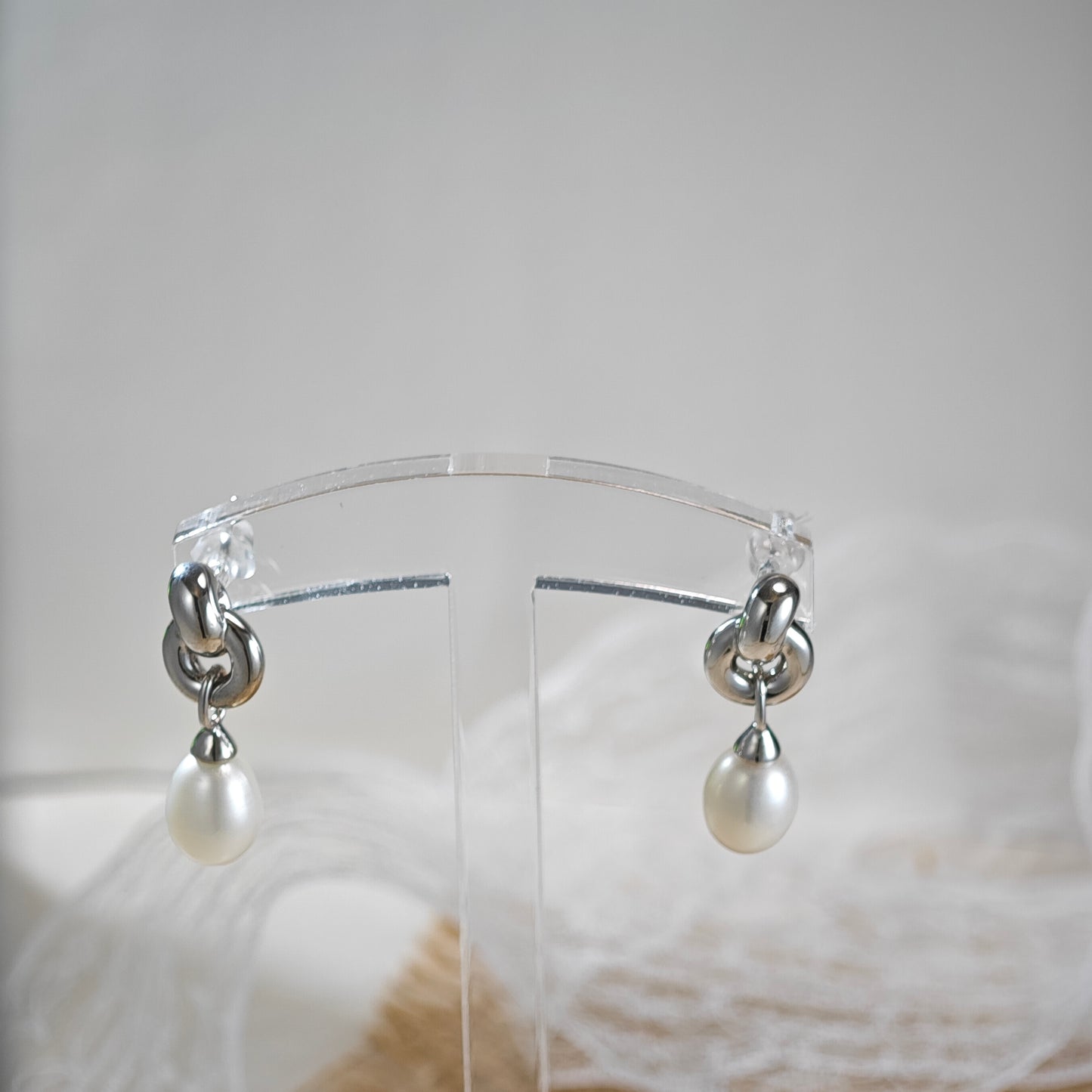 Eternal Pearl Knot Earrings