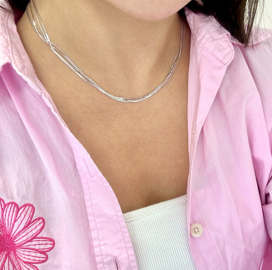 Five Layer Silver Necklace