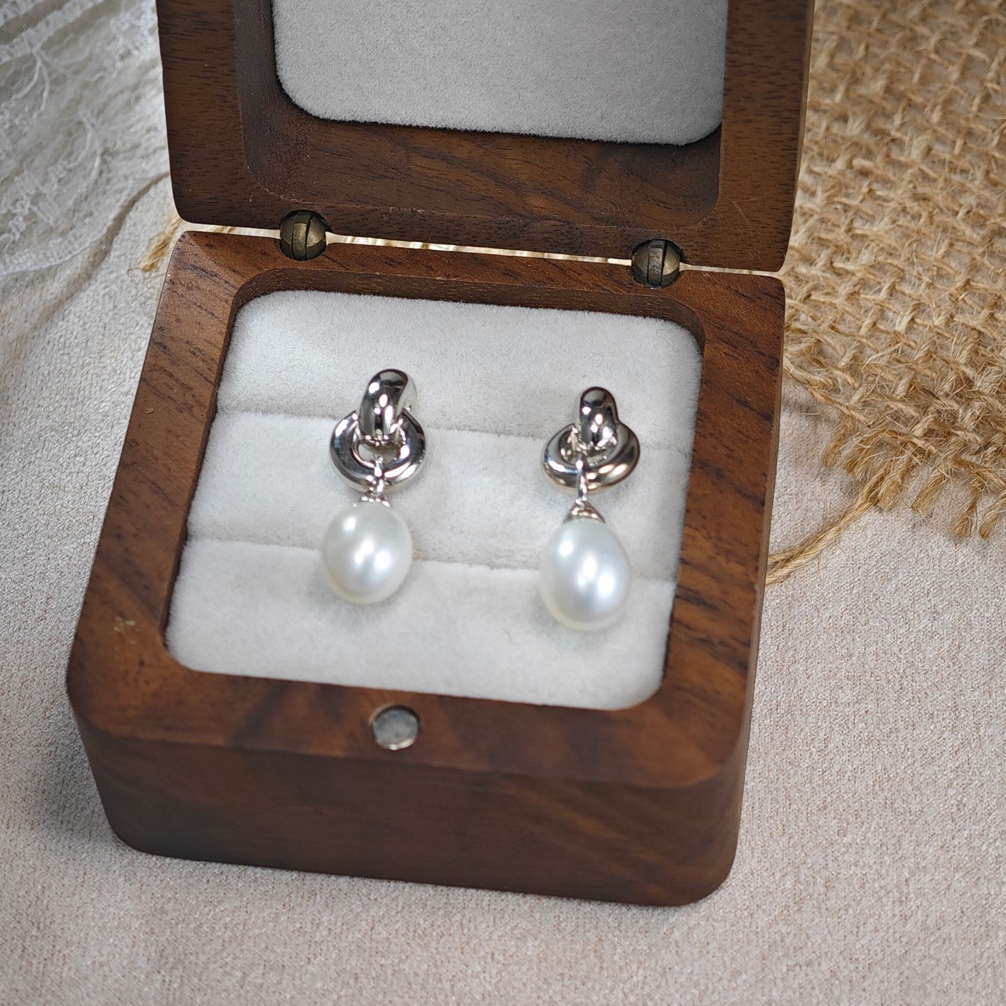 Eternal Pearl Knot Earrings