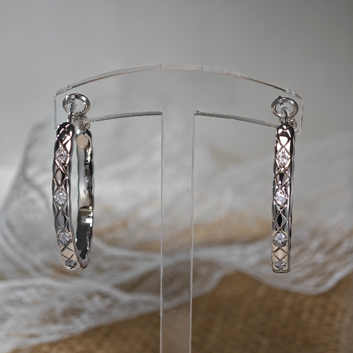 Celeste Quilted Hoop Earrings