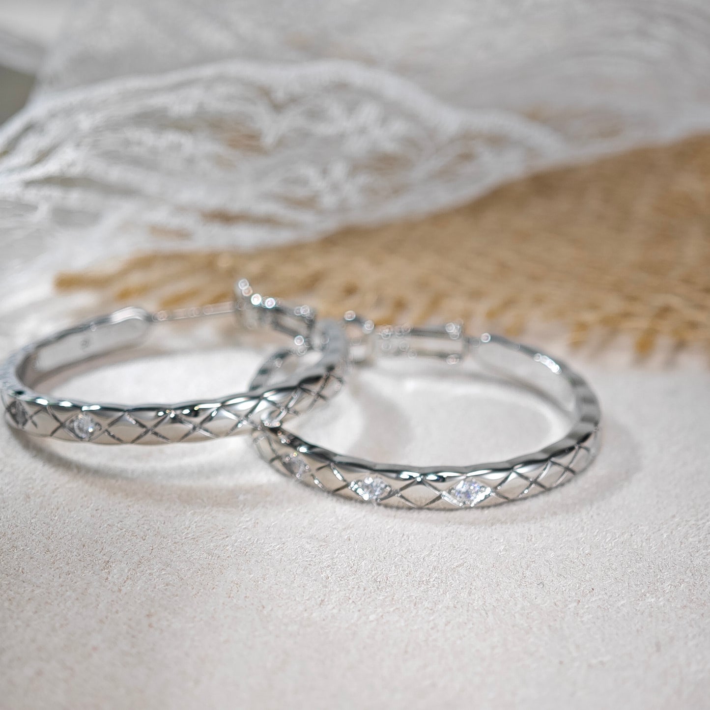 Celeste Quilted Hoop Earrings