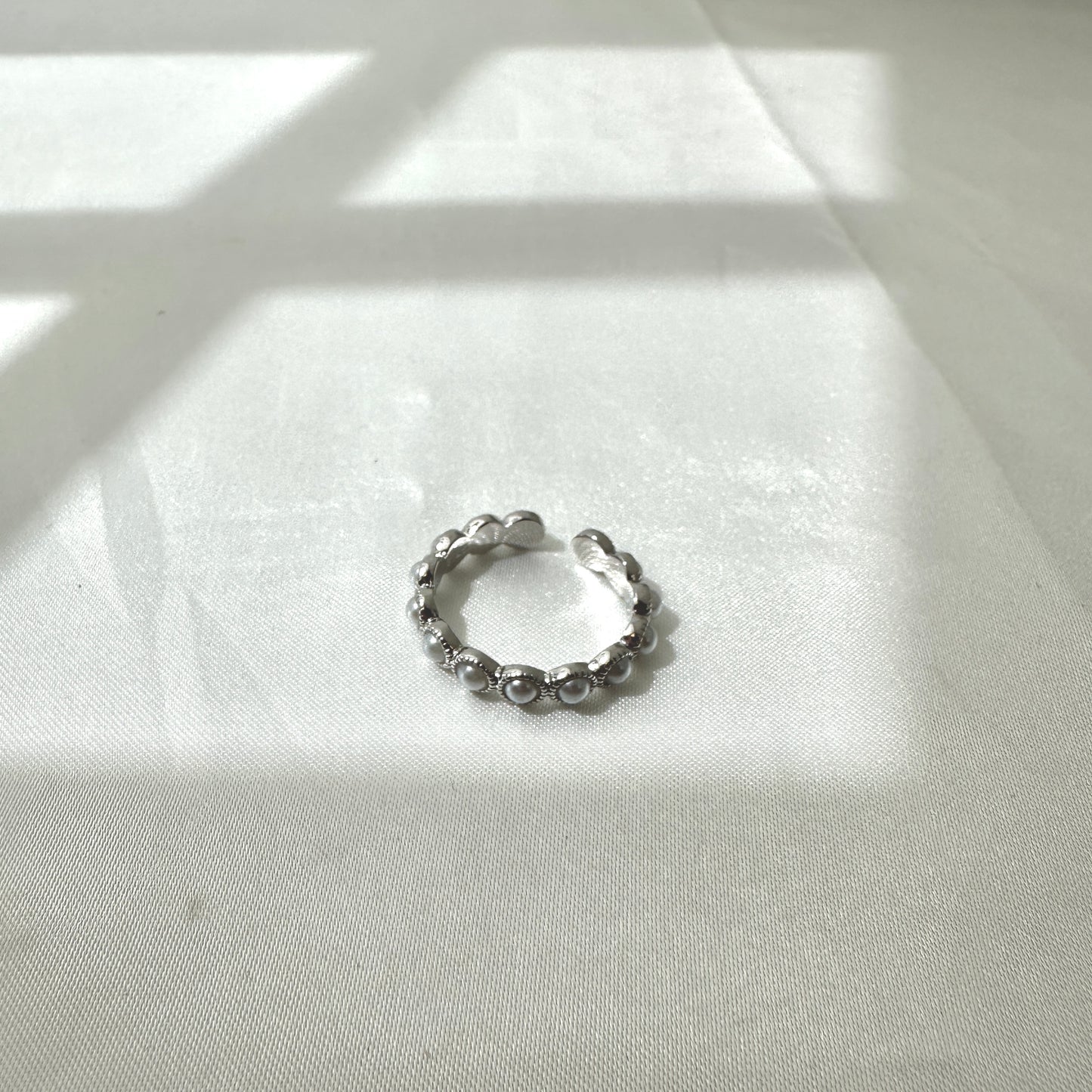 Full Pearl Silver Ring