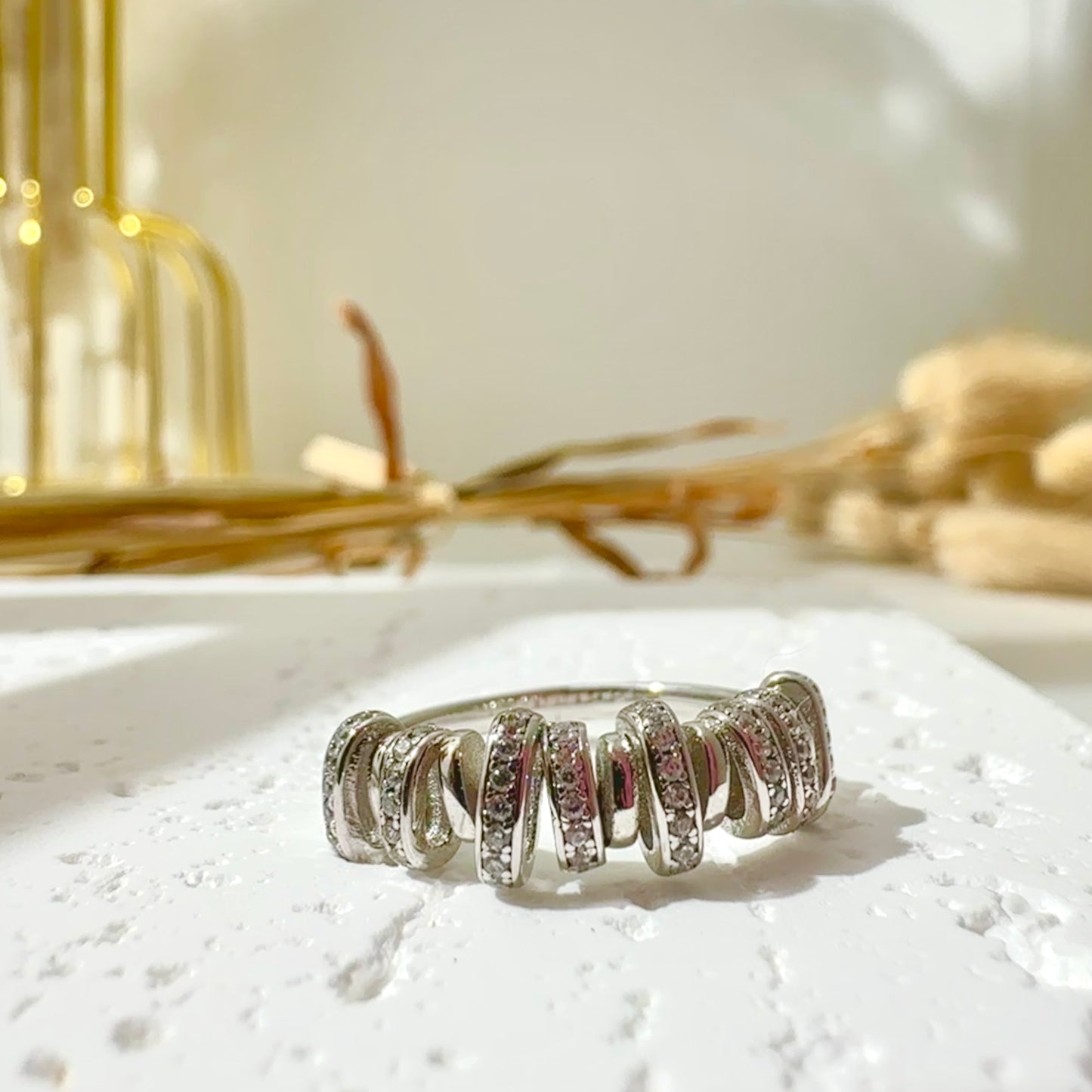 Wavy Shape Silver Ring