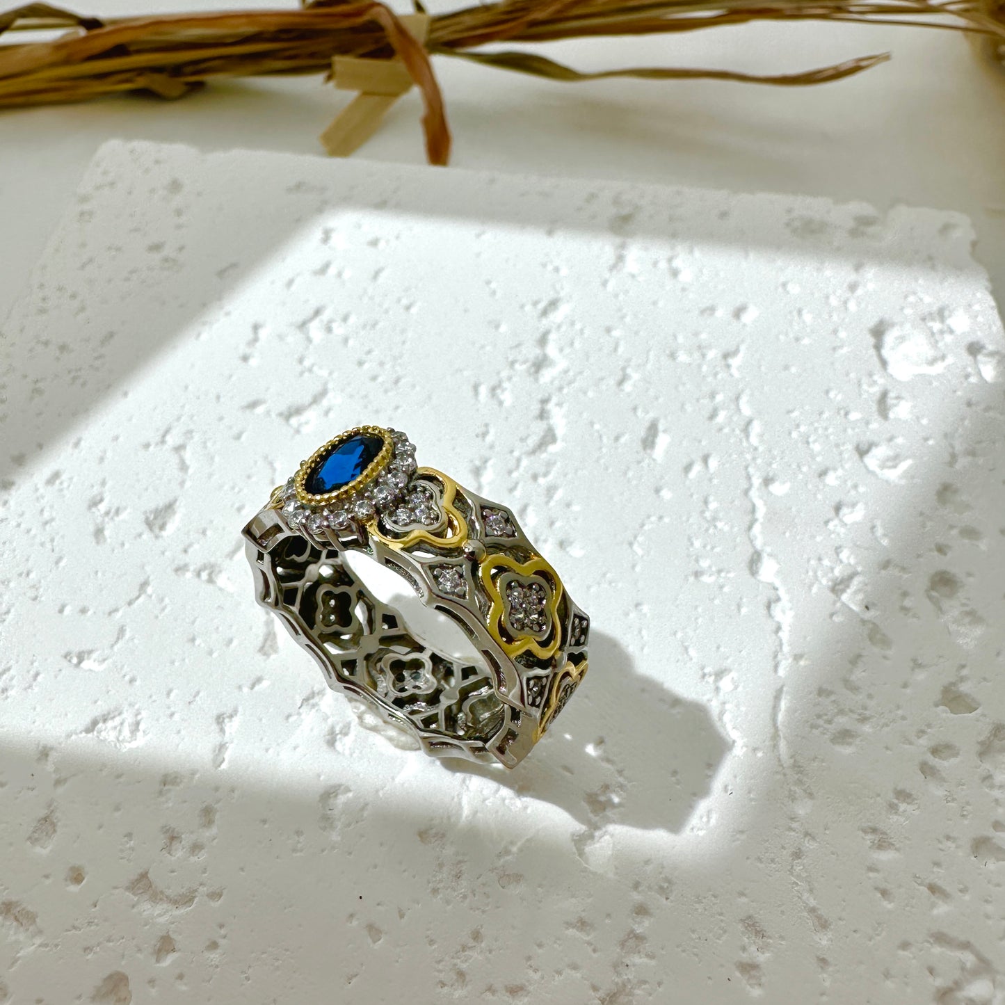 Blue Diamond Vintage Ring