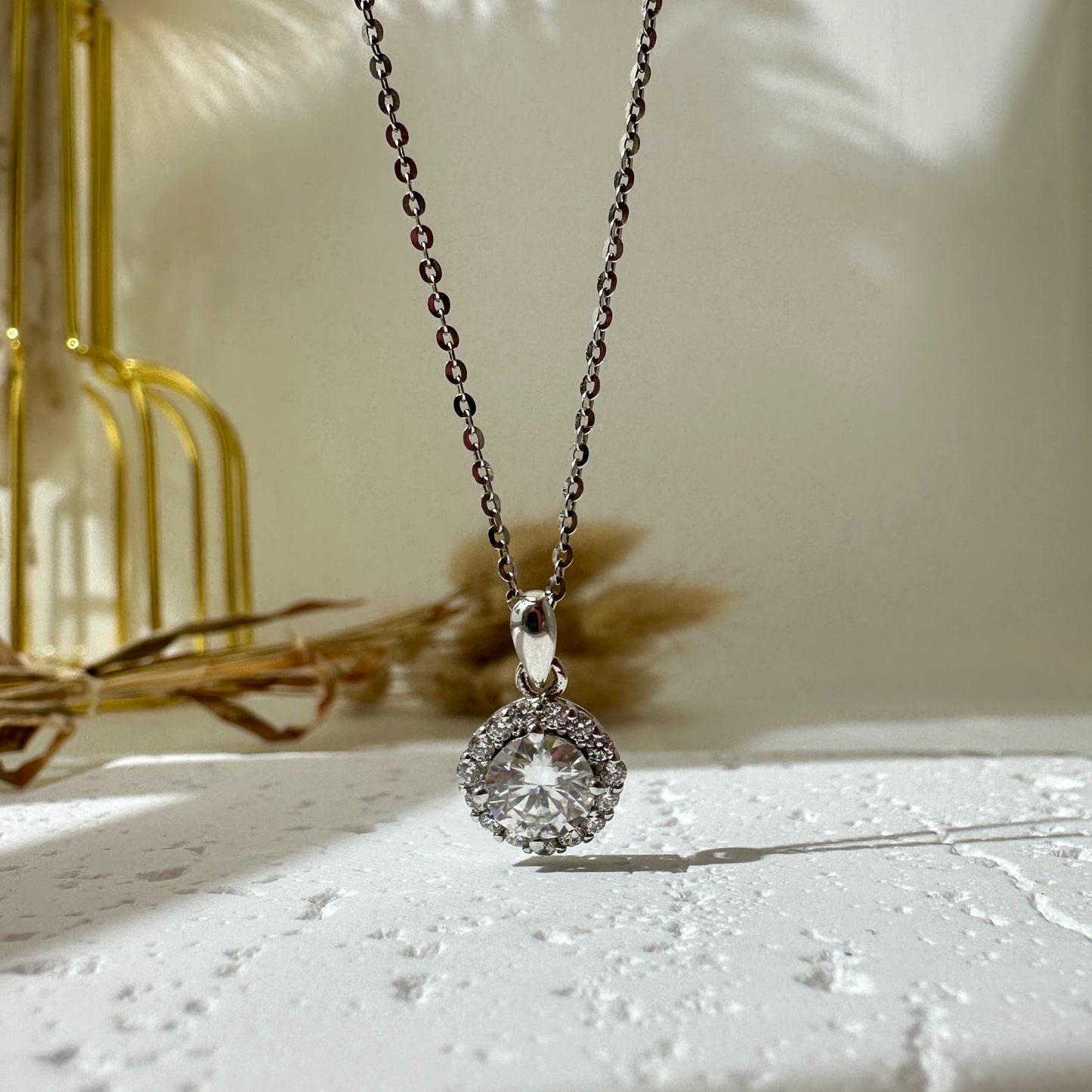 Diamond Pendent Silver Necklace