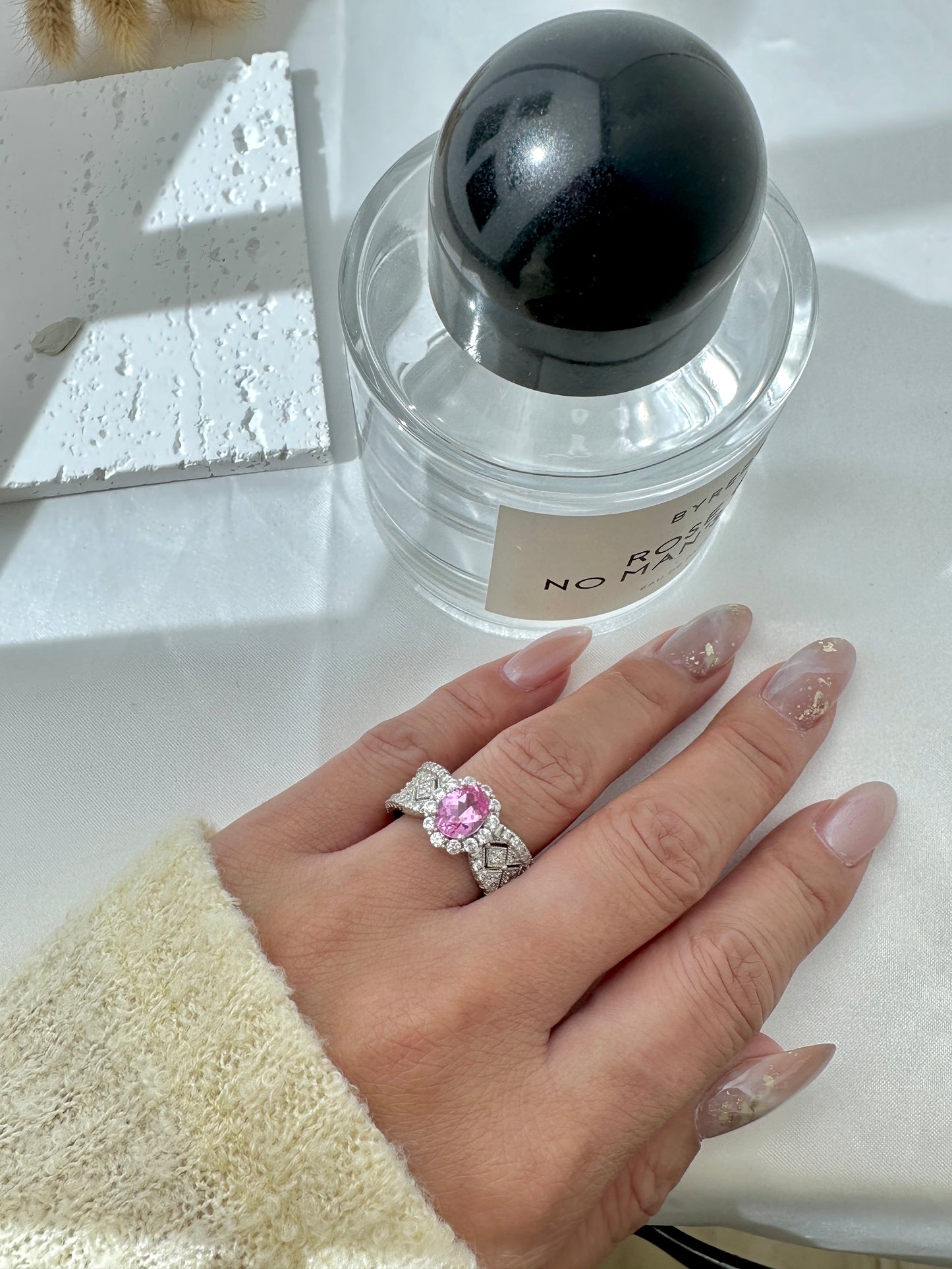 Pink Luxury Silver Ring