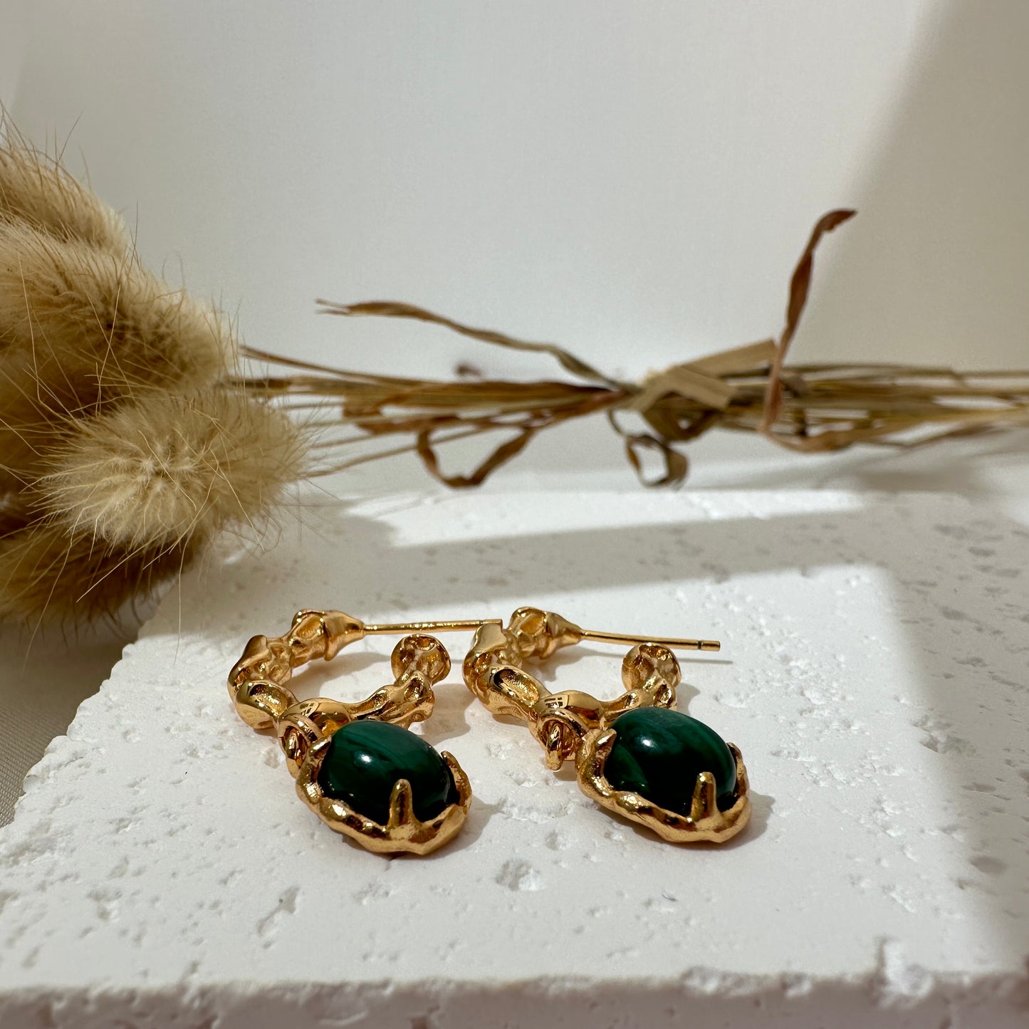 Green Stone Vintage Earring