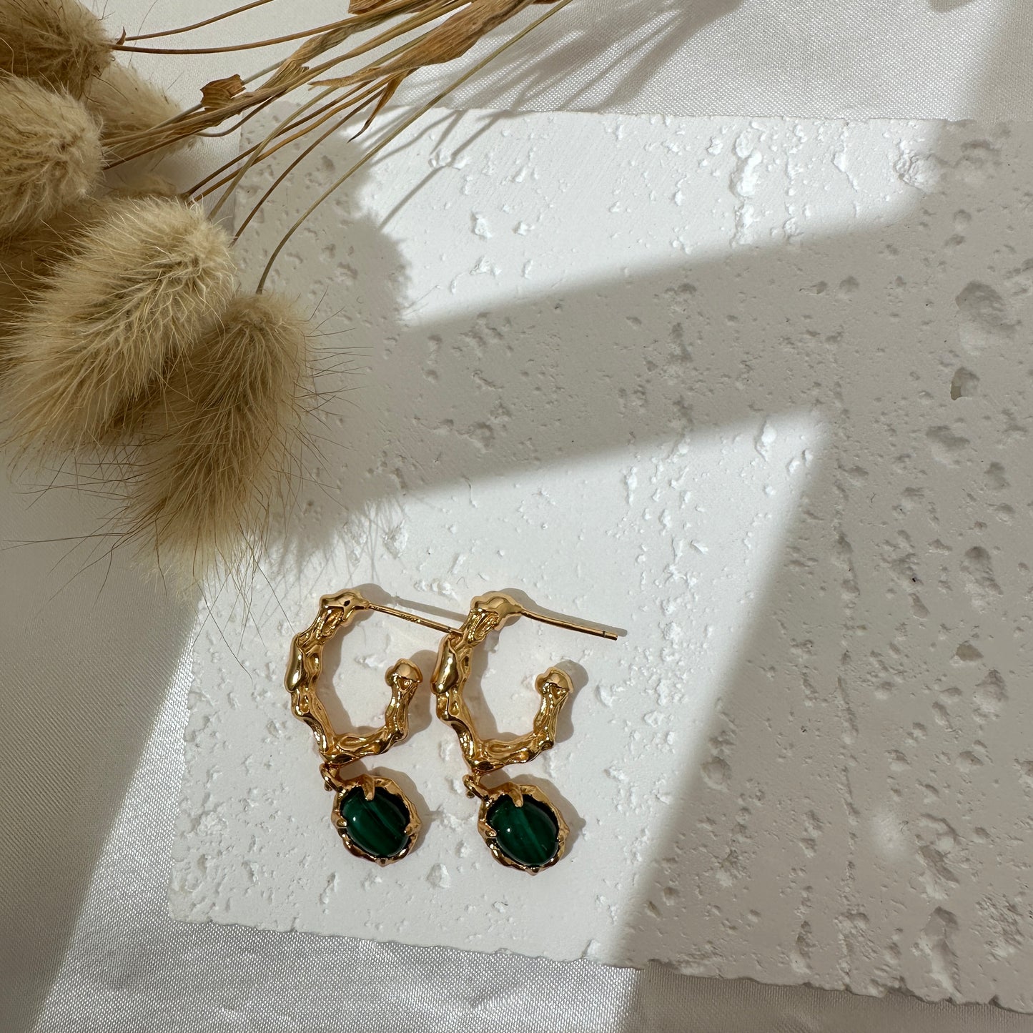 Green Stone Vintage Earring