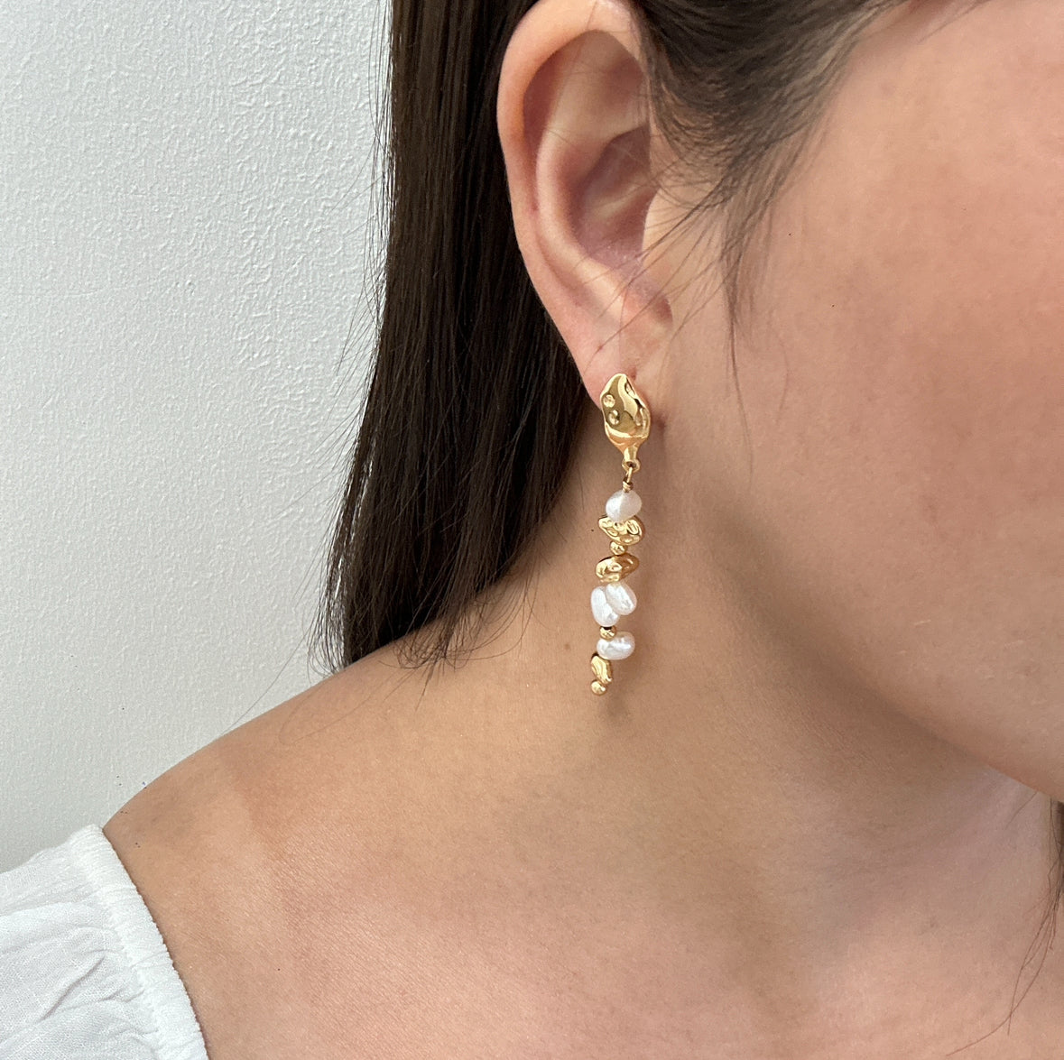 Melted Hearts Silver Earring