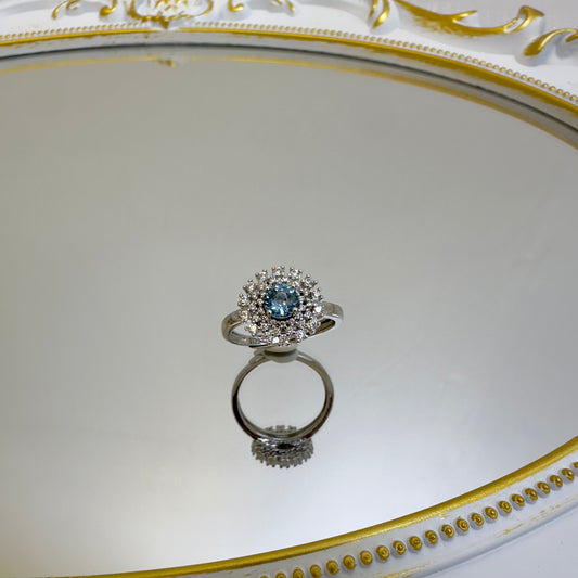 Ocean Crown Topaz Silver Ring