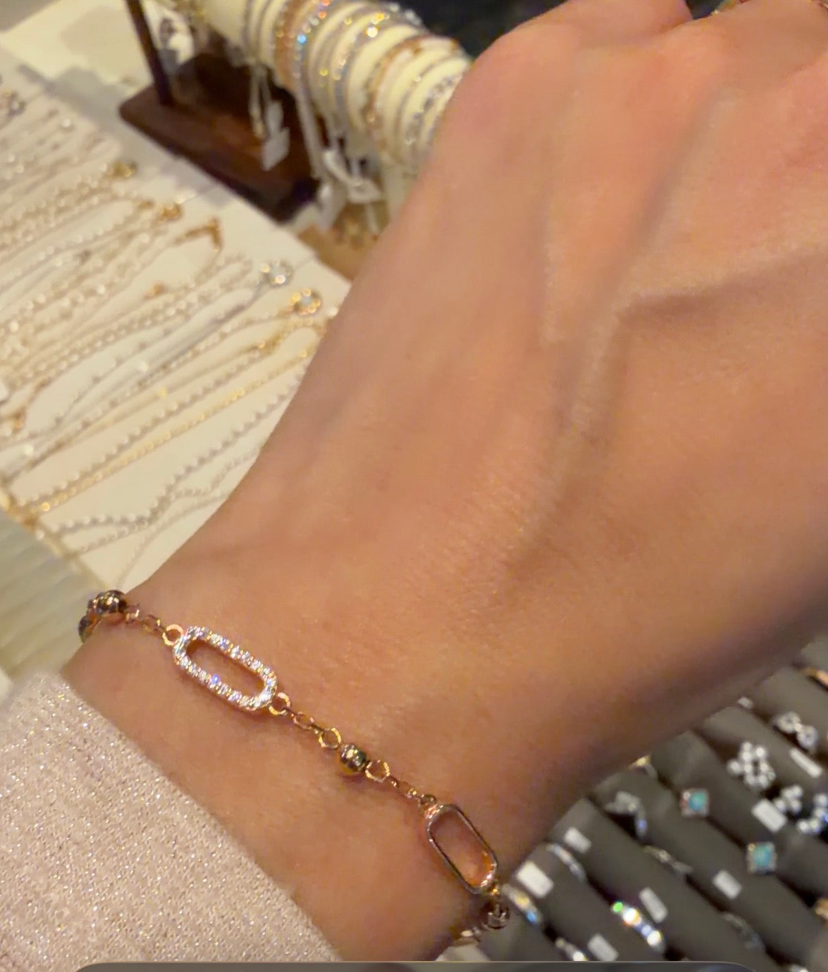 Oval Link Pavé Bracelet