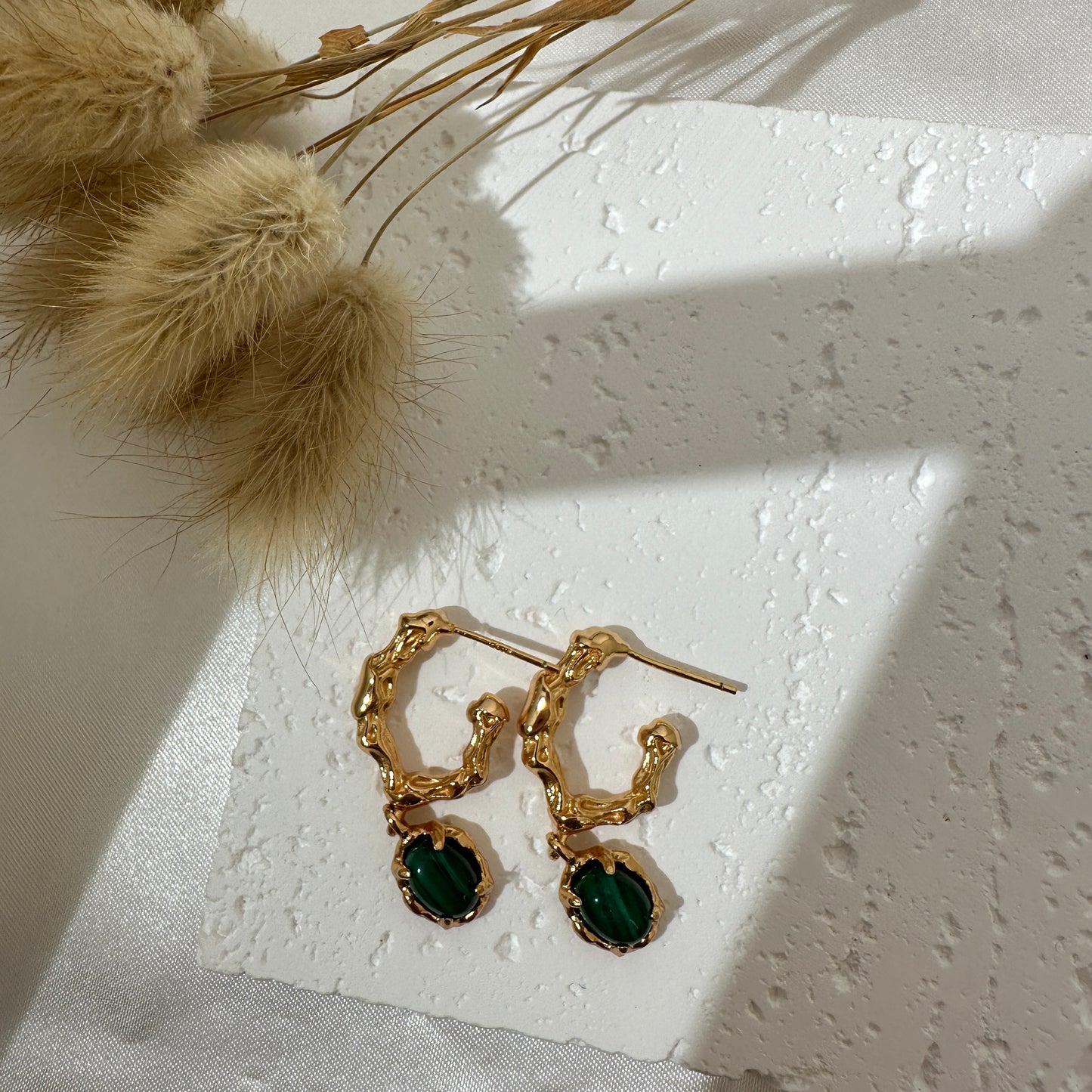 Green Stone Vintage Earring