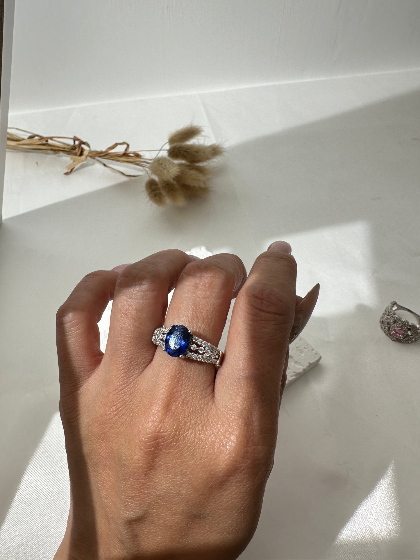 Blue Diamond Ring