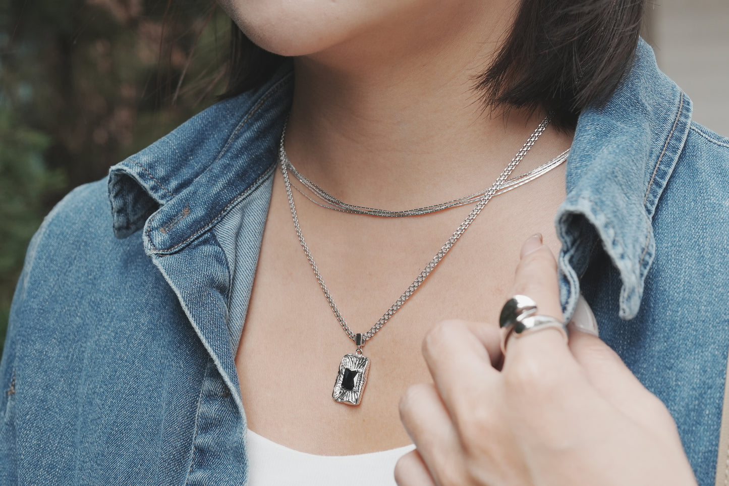 Five Layer Silver Necklace