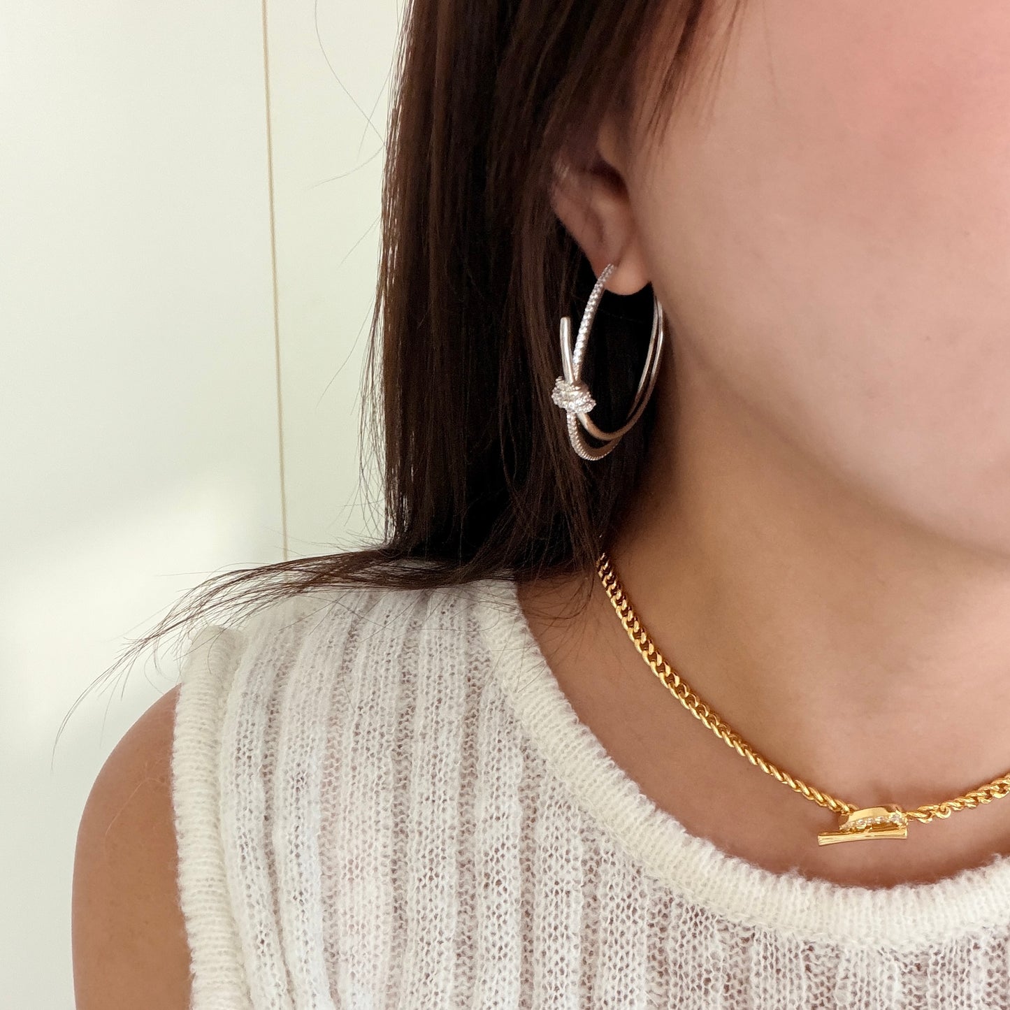 Radiant Knot Hoop Earrings