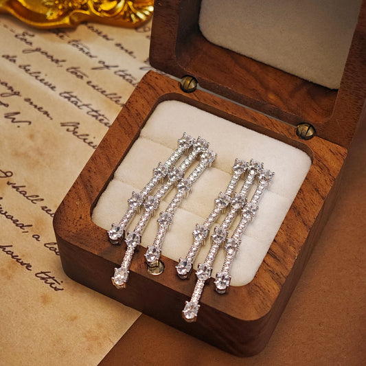 Triple Strand Sparkle Drop Earrings