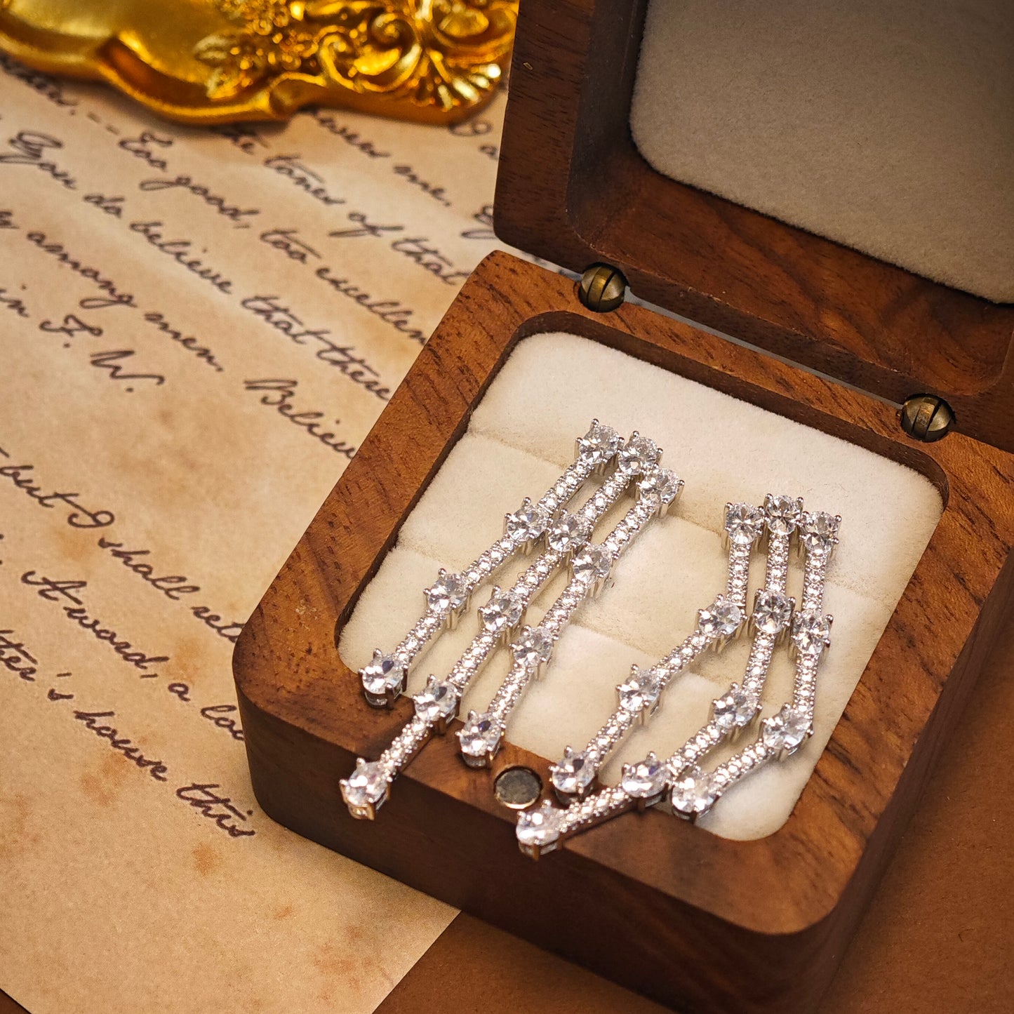 Triple Strand Sparkle Drop Earrings