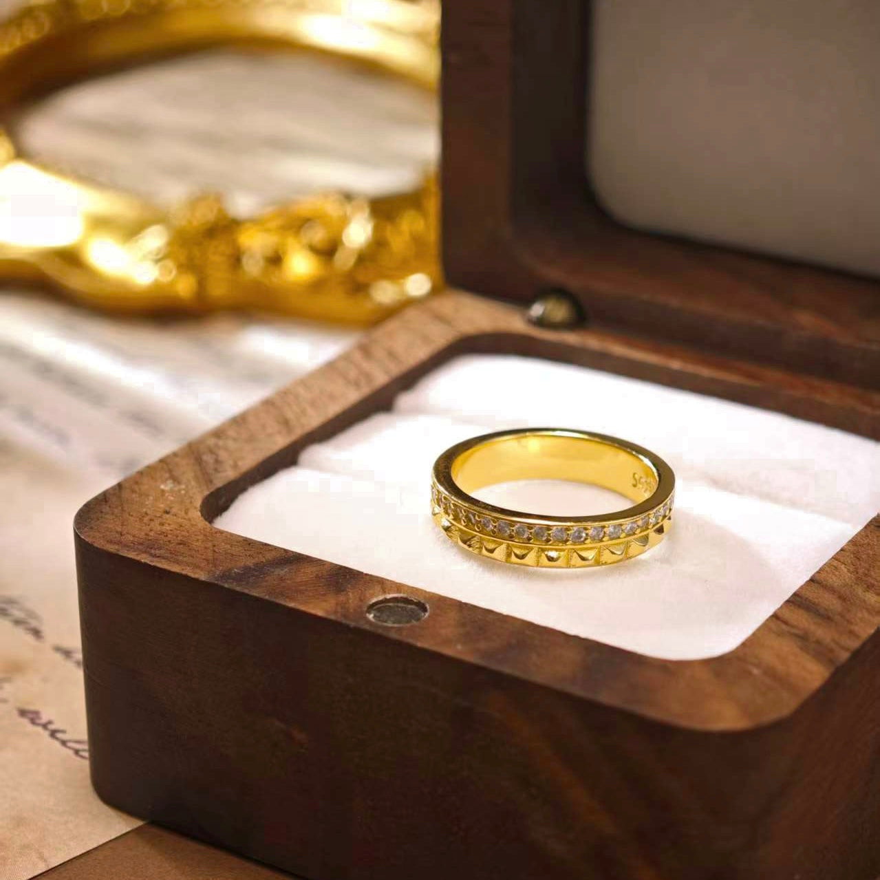 Studded Shine Pinky Ring