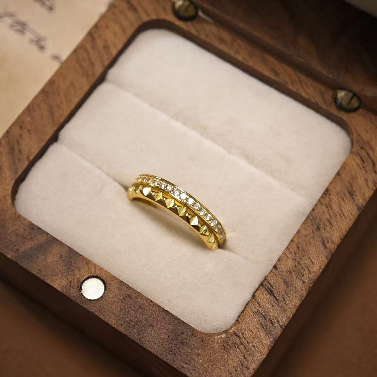 Studded Shine Pinky Ring