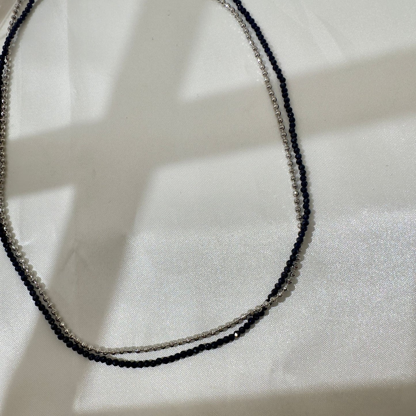 Two Layer Black Agate Necklace